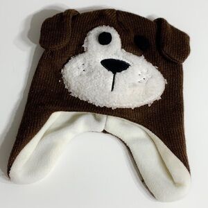 Toddler Brown Dog Animal Ear Flap winter Hat o/s kids